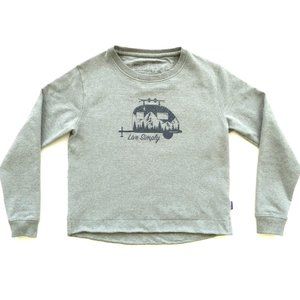 Patagonia Uprisal Crew Sweatshirt Live Simply Camper Trailer Gray Medium